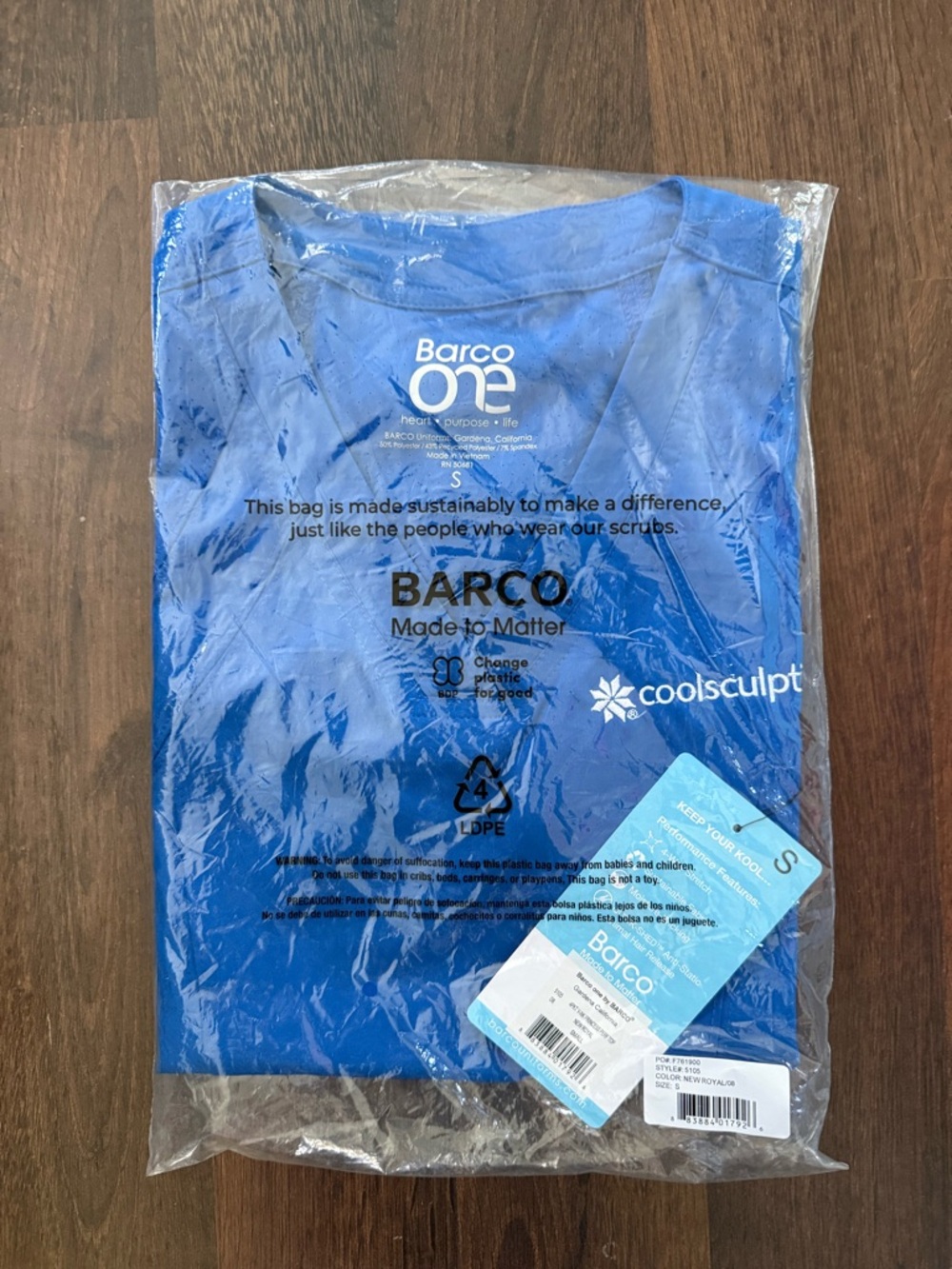 Barco One CoolSculpting Scrub Top in Royal Blue